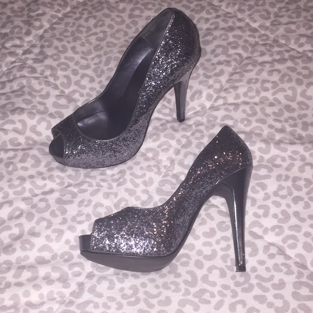 Sparkly Gray Heels